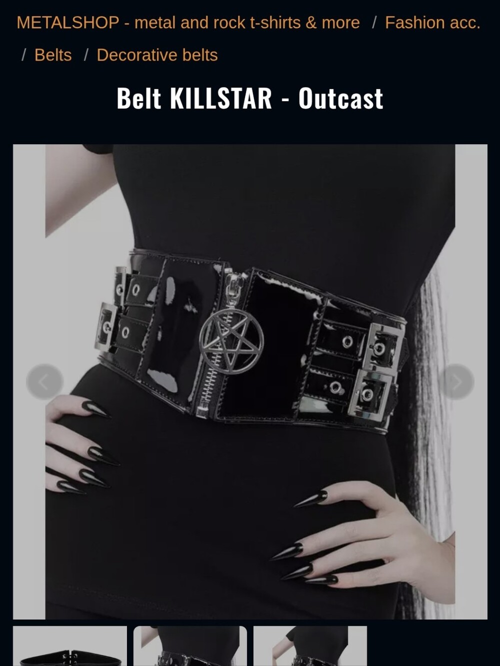 KILLSTAR Outcast Wide Patent Waist Belt in Black